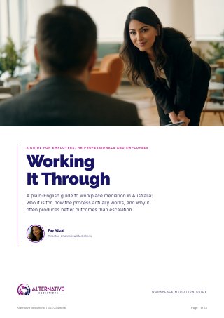 Cover of Working It Through, the workplace mediation guide
