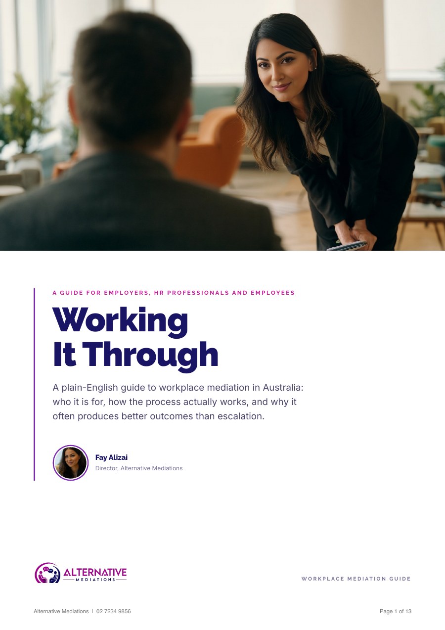 Cover of Working It Through, the workplace mediation guide