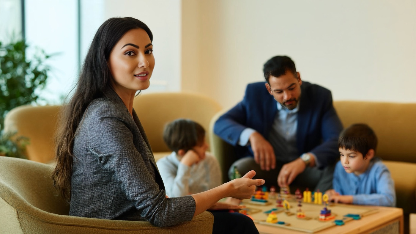 Fay Alizai facilitating a co-parenting conversation